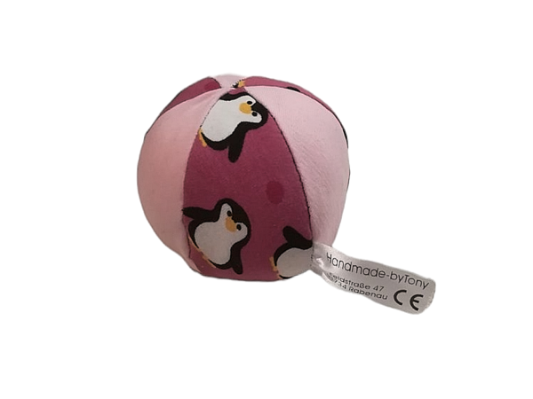 Spielball /  Rasselball Desing,, Pinguin" rosa